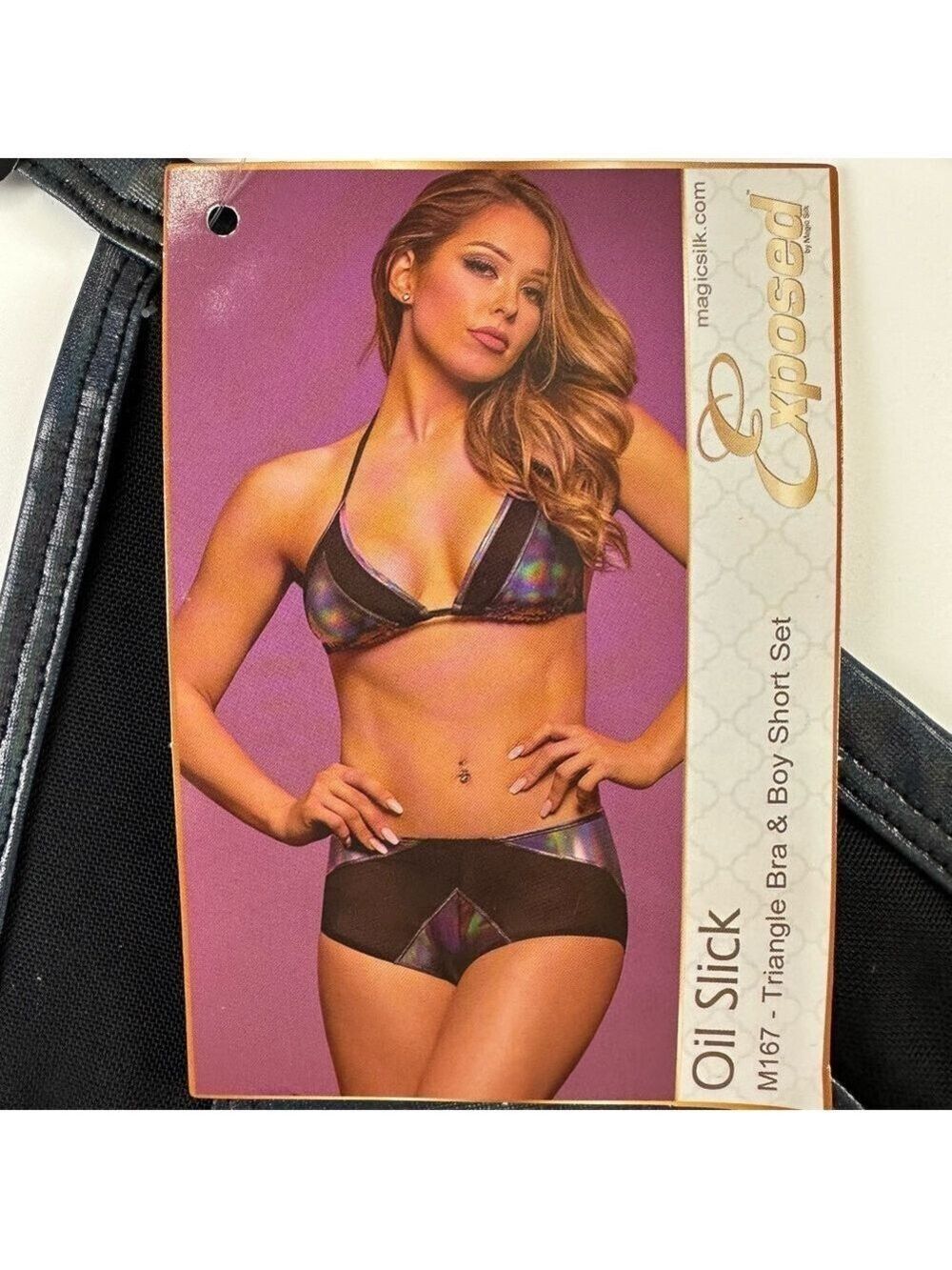 Magic Silk Exposed triangle bra and Boy Short set Queen Size 1X-3X Curvy Girl